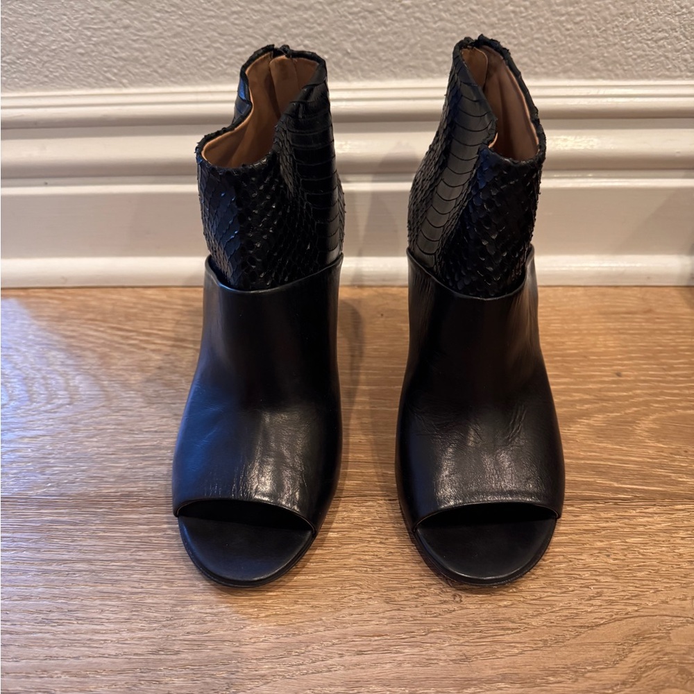 Maison Martin Margiela Black Peep-Toe Ankle Boots